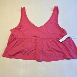 Abound Pink Crop Top Sleeveless V Neck Casual‎ Tank Top Size L